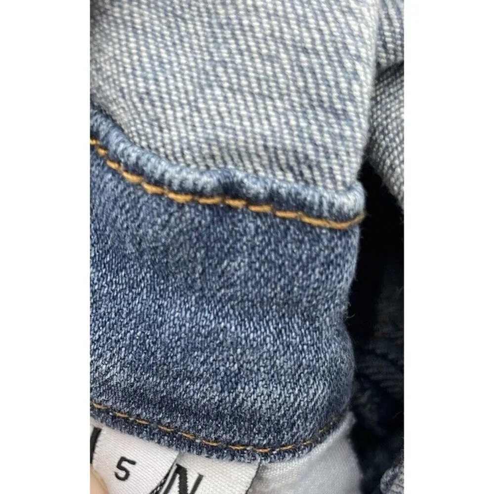 Hudson Girls Overall Shorts Dark Wash Soft Stretchy Denim‎ with Pockets Size 5